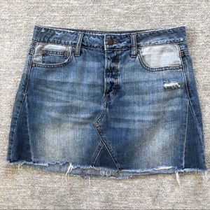American Eagle Distressed Denim Mini Skirt